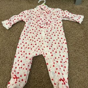 Little Me Heart Patterned Footie